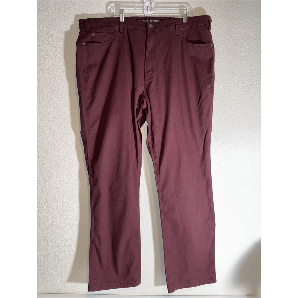 Duluth Flex Fire Hose Relaxed Fit Pants Mens 44 x 34 Burgundy Jeans NWOT